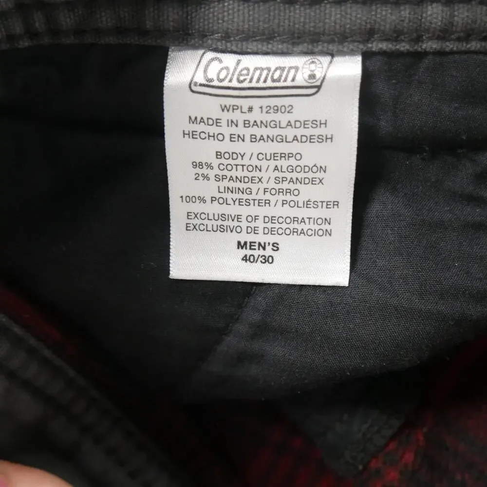 Coleman Pants Mens (40x28) Gray Flannel Lined Utility Outdoors Work Carpenter